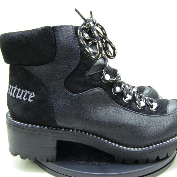 Juicy Couture Ankle Boots Womens 8M JC-Indulgence Lace Up Rhinestone Platform - Picture 1 of 5